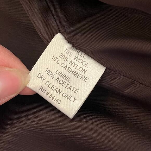 Jones New York Peacoat Size 6 Chocolate Brown Wool Cashmere Blend - Picture 8 of 15